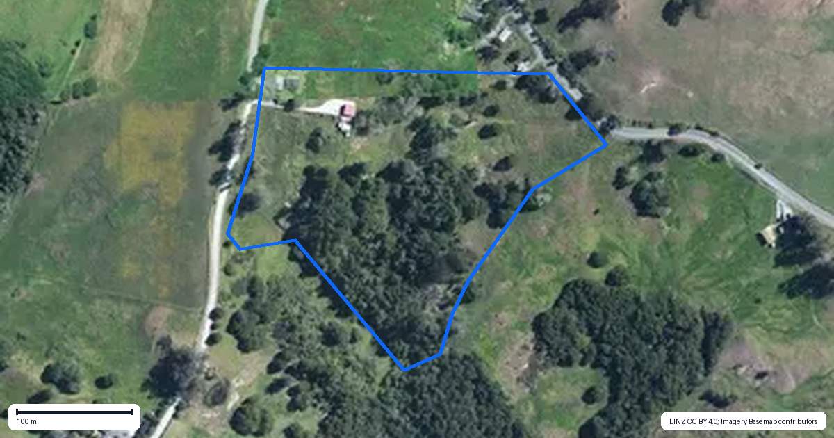 Property context map for 15 Witheford Road, Wharehine, Wellsford