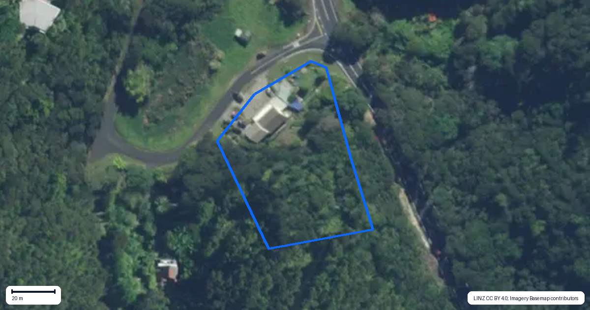Property context map for 1 Ward Drive, Opua