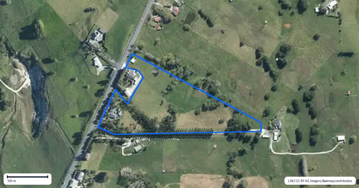 Property context map for 393 Port Albert Road, Wellsford