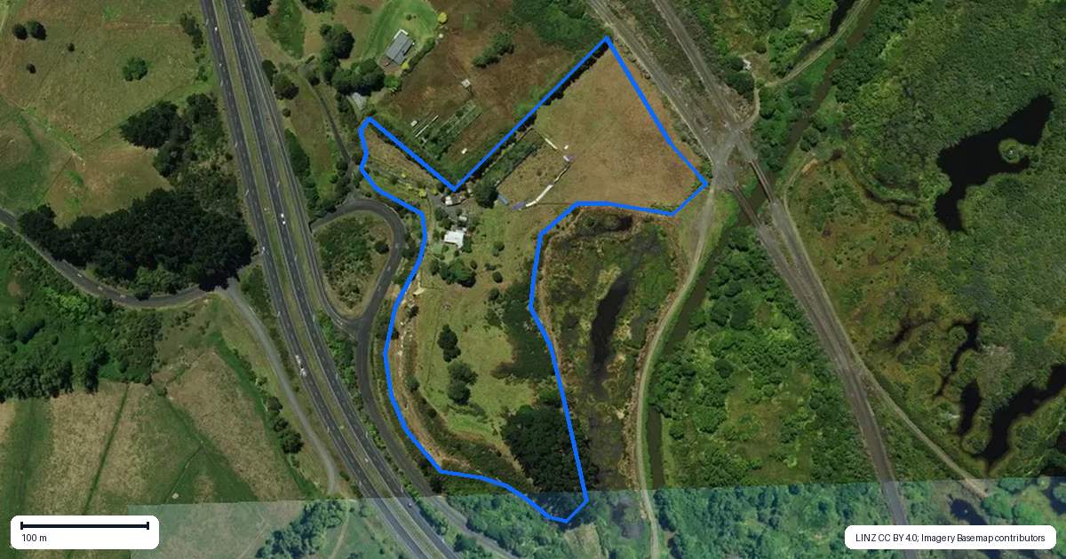 Property context map for 119 Pioneer Road, Pokeno