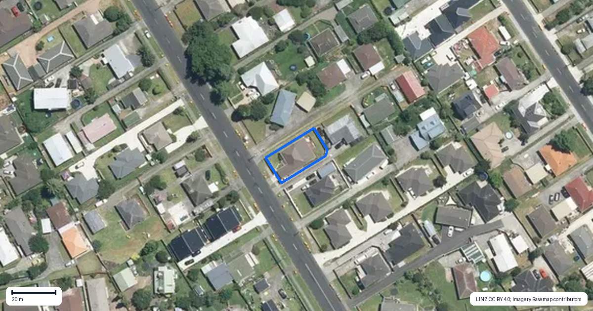 Property context map for 36 Kelvin Road, Papakura
