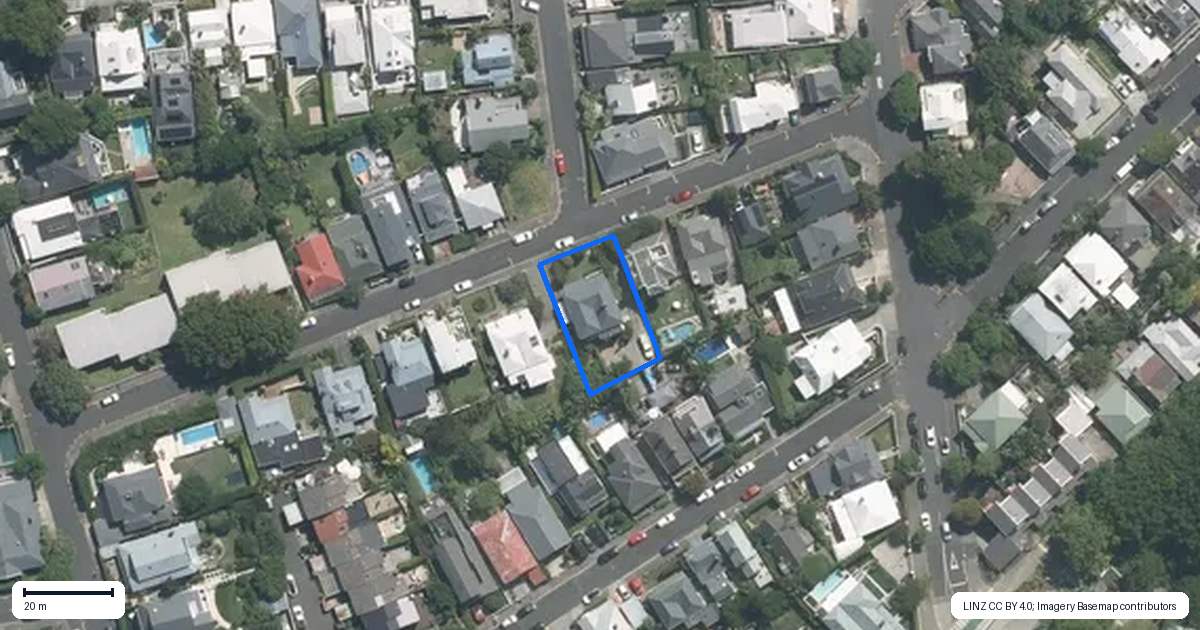 Property context map for 13 Ryle Street, Freemans Bay, Auckland