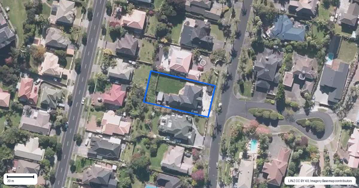 Property context map for 17 Anaheim Boulevard, Shamrock Park, Auckland