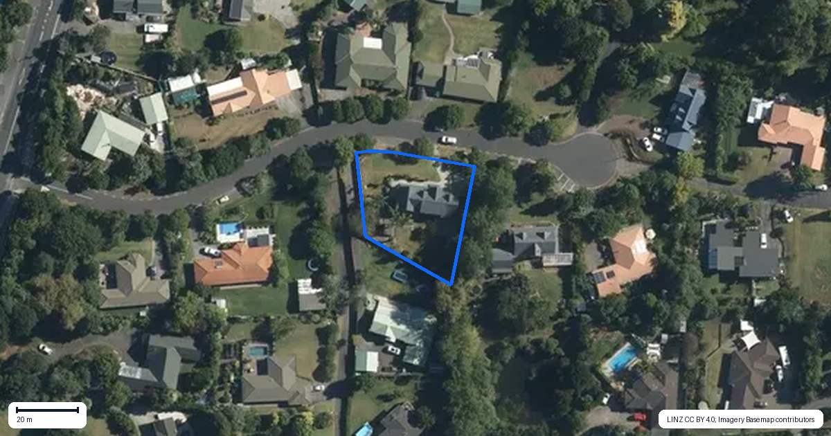 Property context map for 34 Rosella Grove, Waimauku