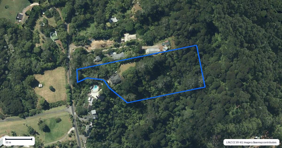Property context map for 168 Shaw Road, Oratia, Auckland