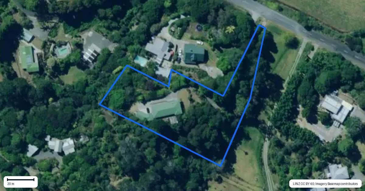 Property context map for 58 Colville Road, Dargaville