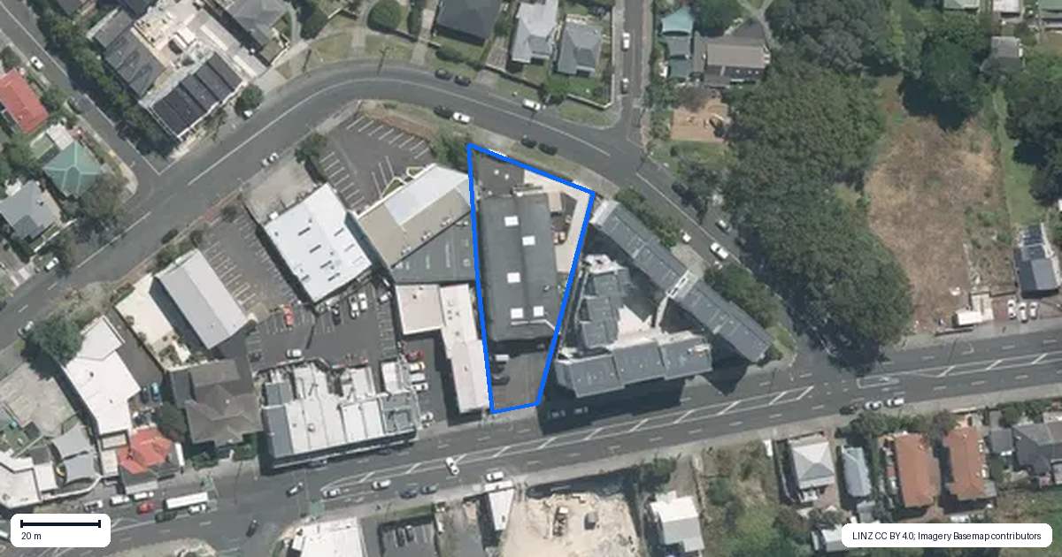 Property context map for 597 New North Road, Morningside, Auckland