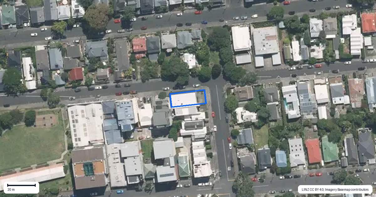 Property context map for 12-14 Fitzroy Street, Ponsonby, Auckland