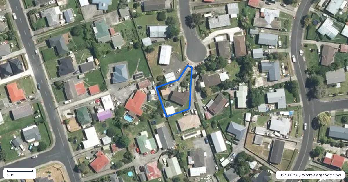 Property context map for 23 Winiata Terrace, Papakura
