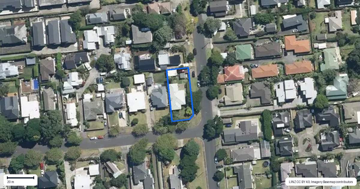 Property context map for 20 Taiere Terrace, Onehunga, Auckland
