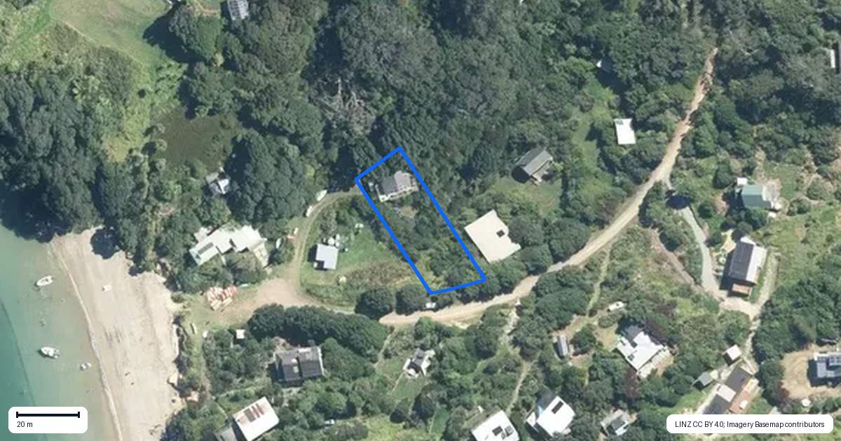 Property context map for 22 Jane York Place, Rakino Island, Auckland