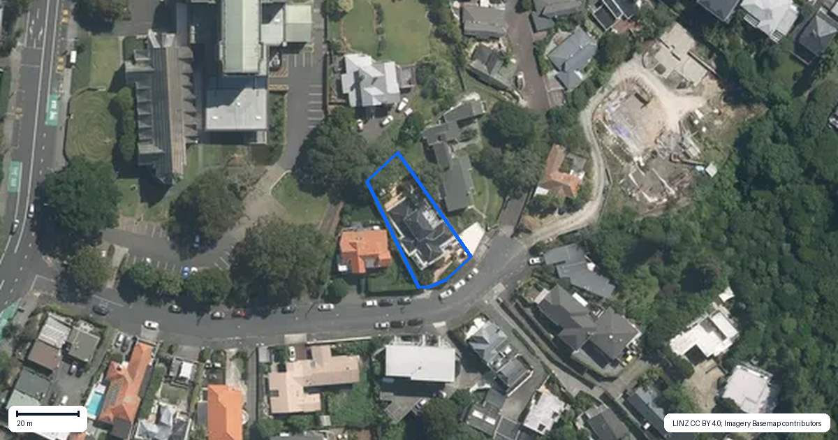 Property context map for 12 Cathedral Place, Parnell, Auckland
