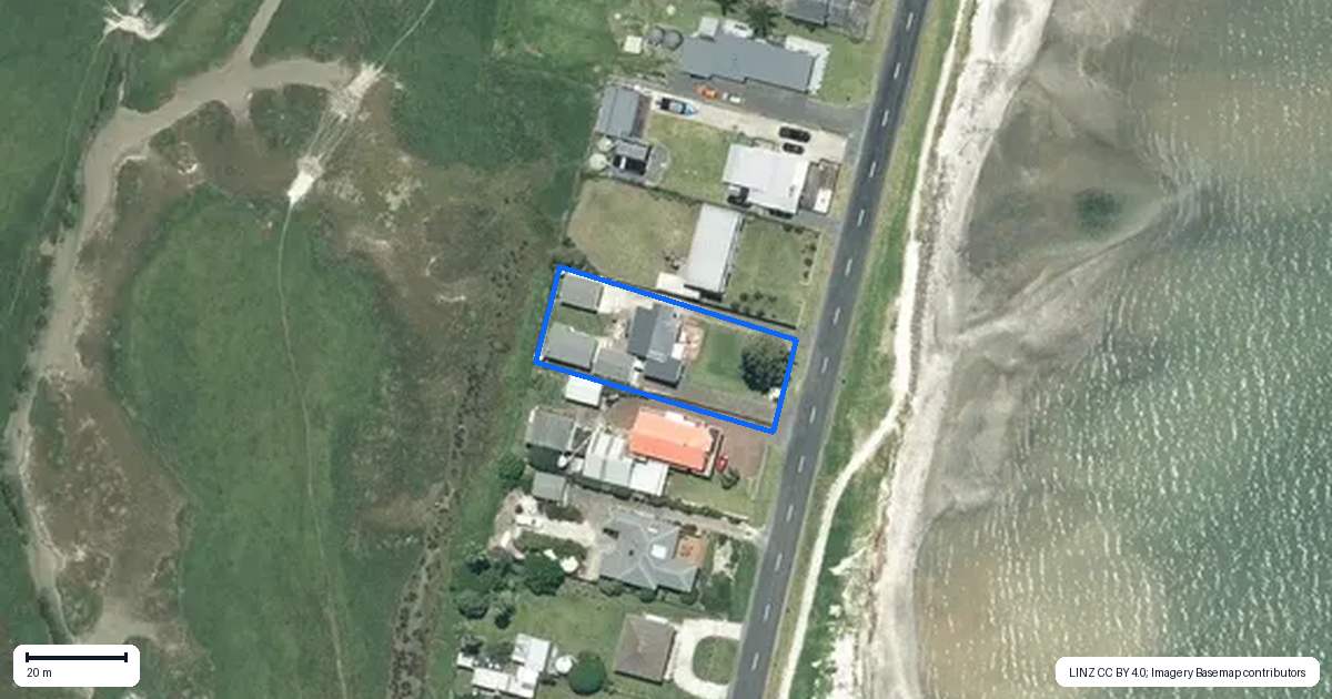 Property context map for 871 East Coast Road, Kaiaua
