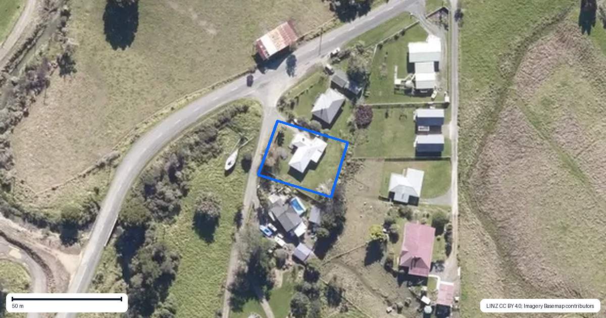 Property context map for 127A Omaunu Road, Kaeo