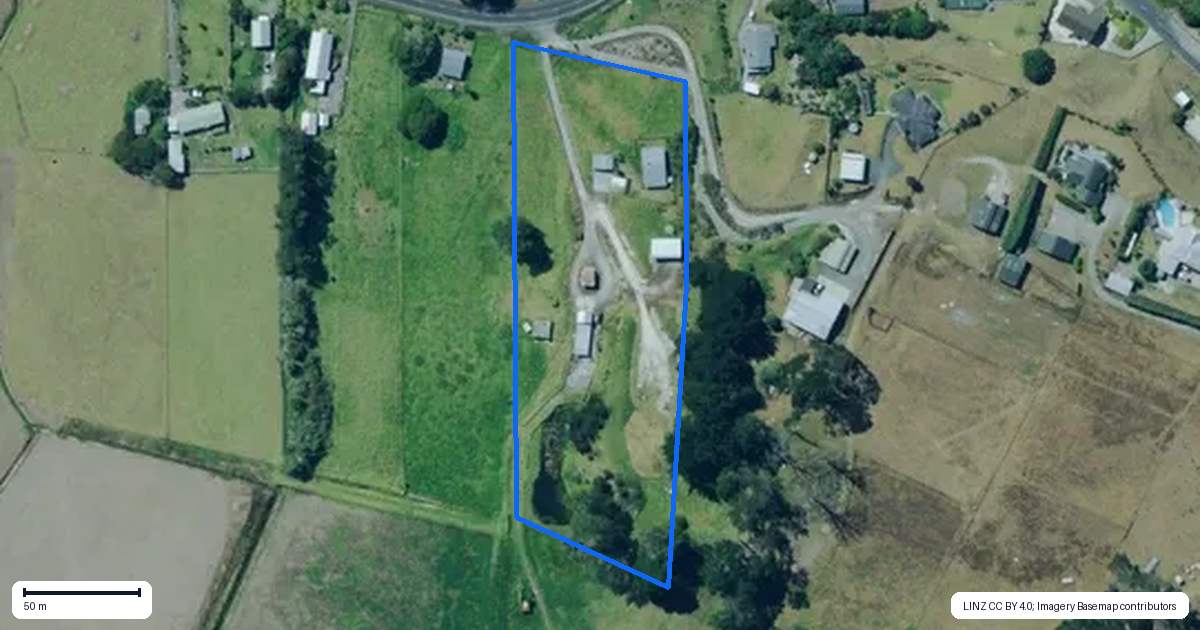 Property context map for 90 Colville Road, Dargaville