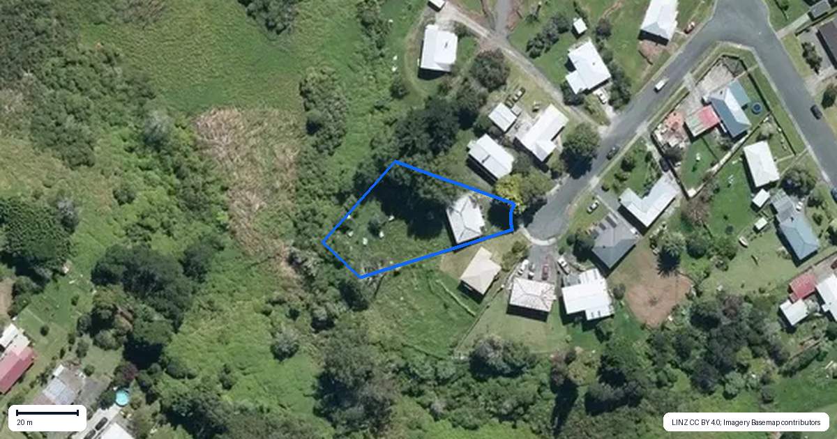Property context map for 7 Leonard Street, Kawakawa