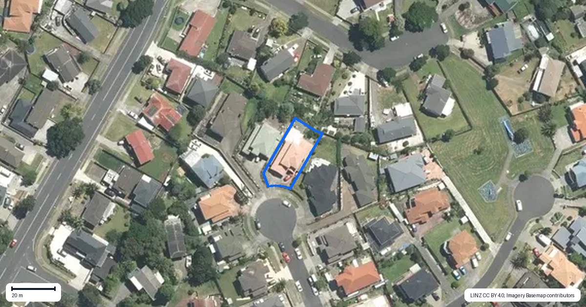 Property context map for 17 Pelargonium Terrace, Goodwood Heights, Auckland