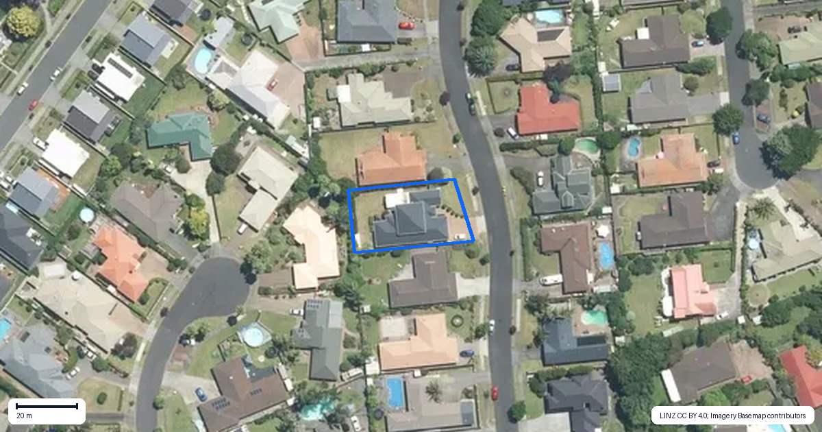 Property context map for 16 Chippewa Place, Conifer Grove, Takanini