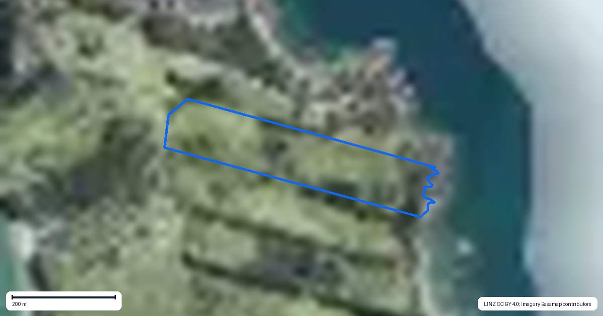 Property context map for 156 South Pacific Road, Rakino Island, Auckland