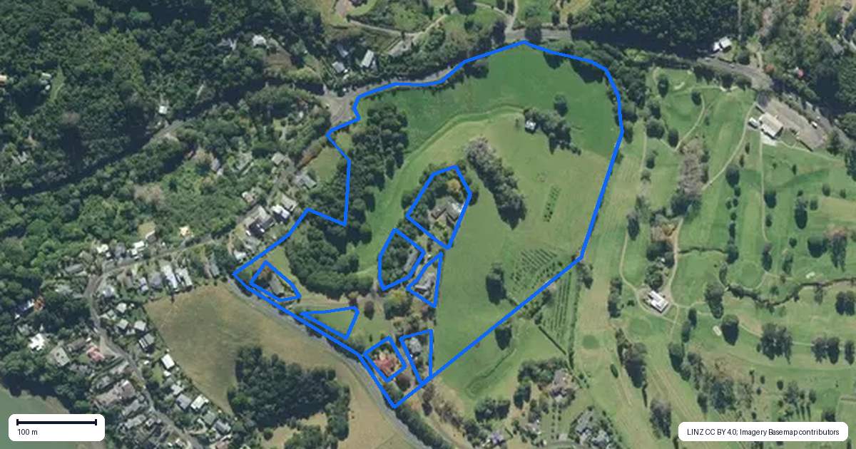 Property context map for 11 Davidson Avenue, Tamaterau, Whangarei