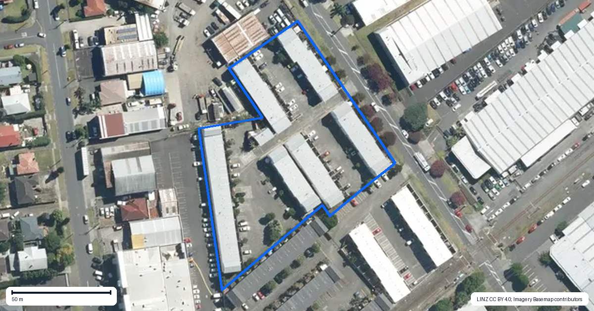 Property context map for 95B Mays Road, Onehunga, Auckland