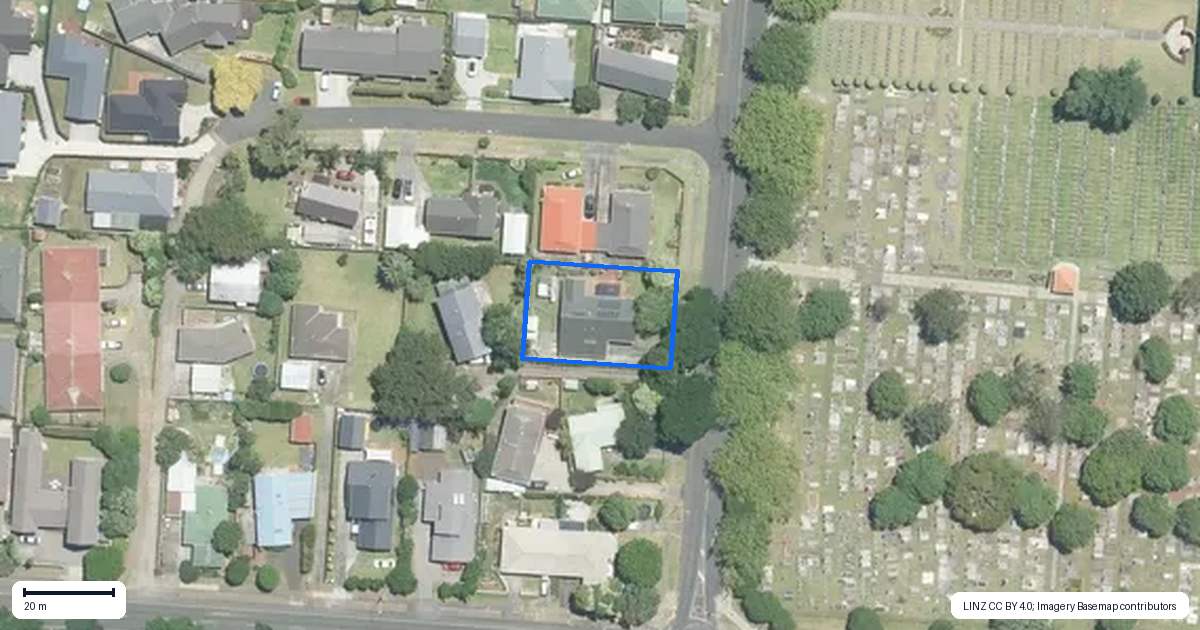 Property context map for 91 Wellington Street, Pukekohe