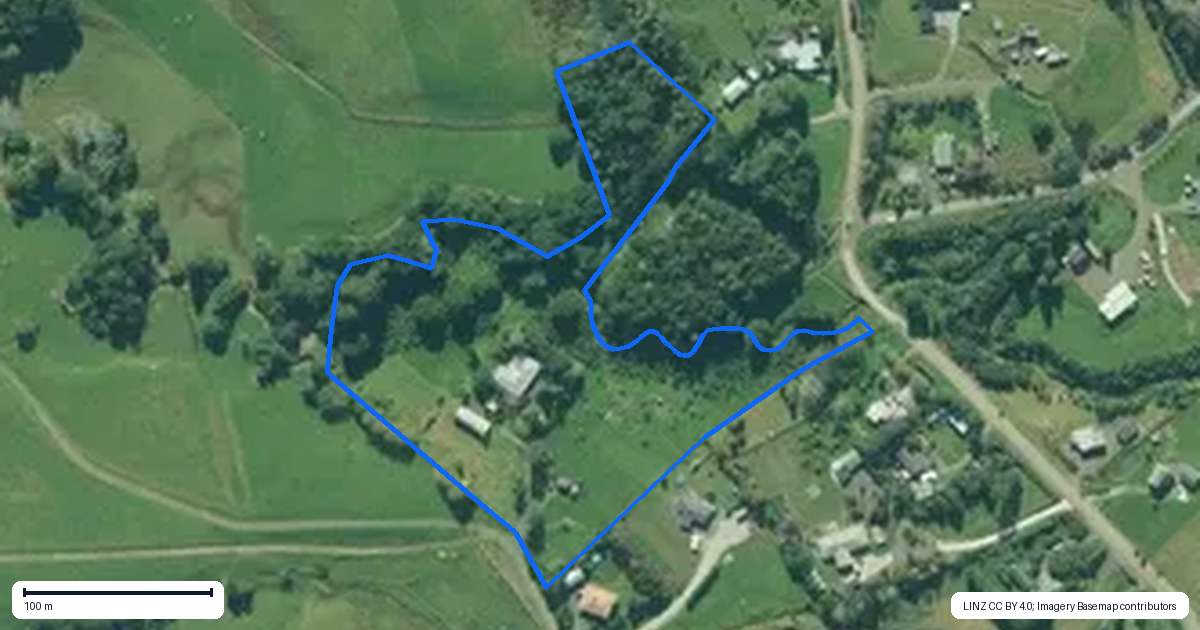 Property context map for 568 Brown Road, Mangawhai