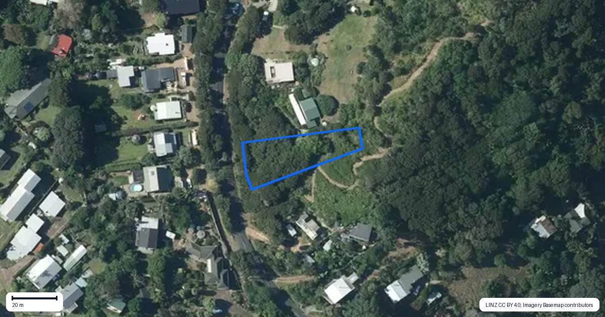 Property context map for 75 O'Brien Road, Omiha, Waiheke Island