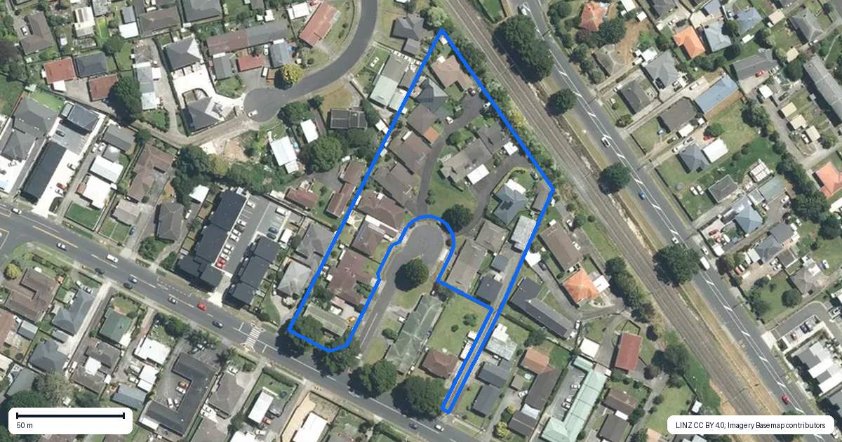 Property context map for 9 Brynbela Court, Papakura