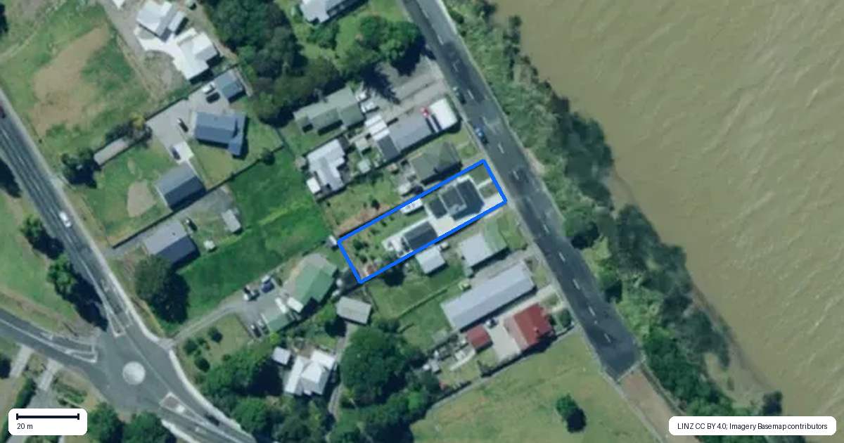 Property context map for 143 River Road, Dargaville