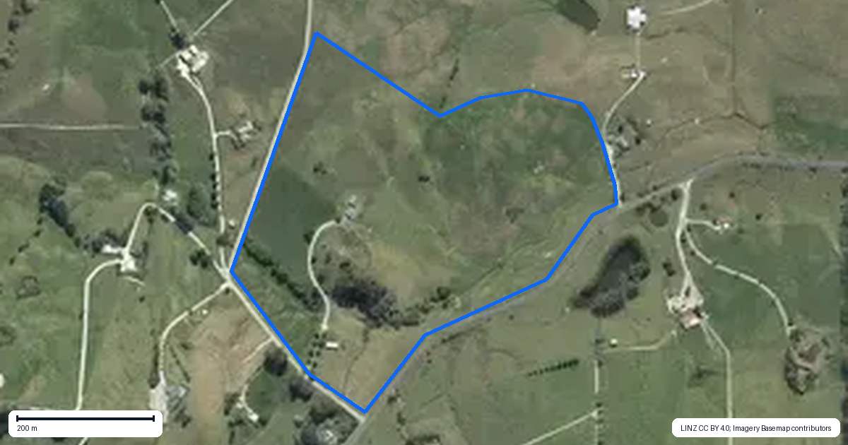 Property context map for 12 Borrows Road, Wellsford