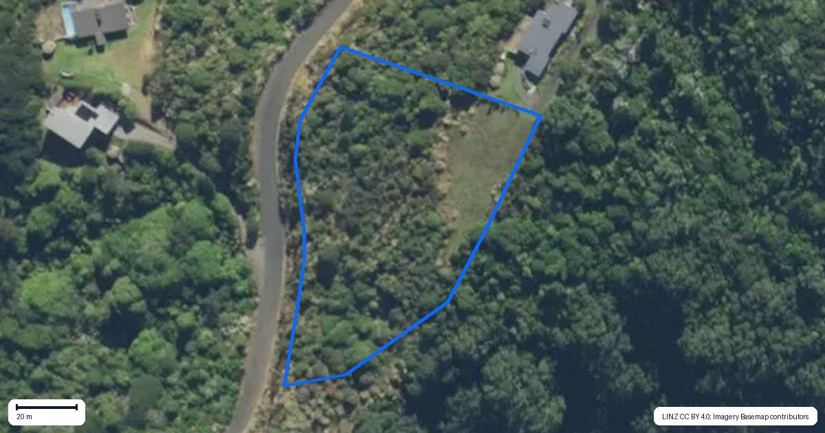 Property context map for 144 Lawson Drive, Tutukaka, Whangarei