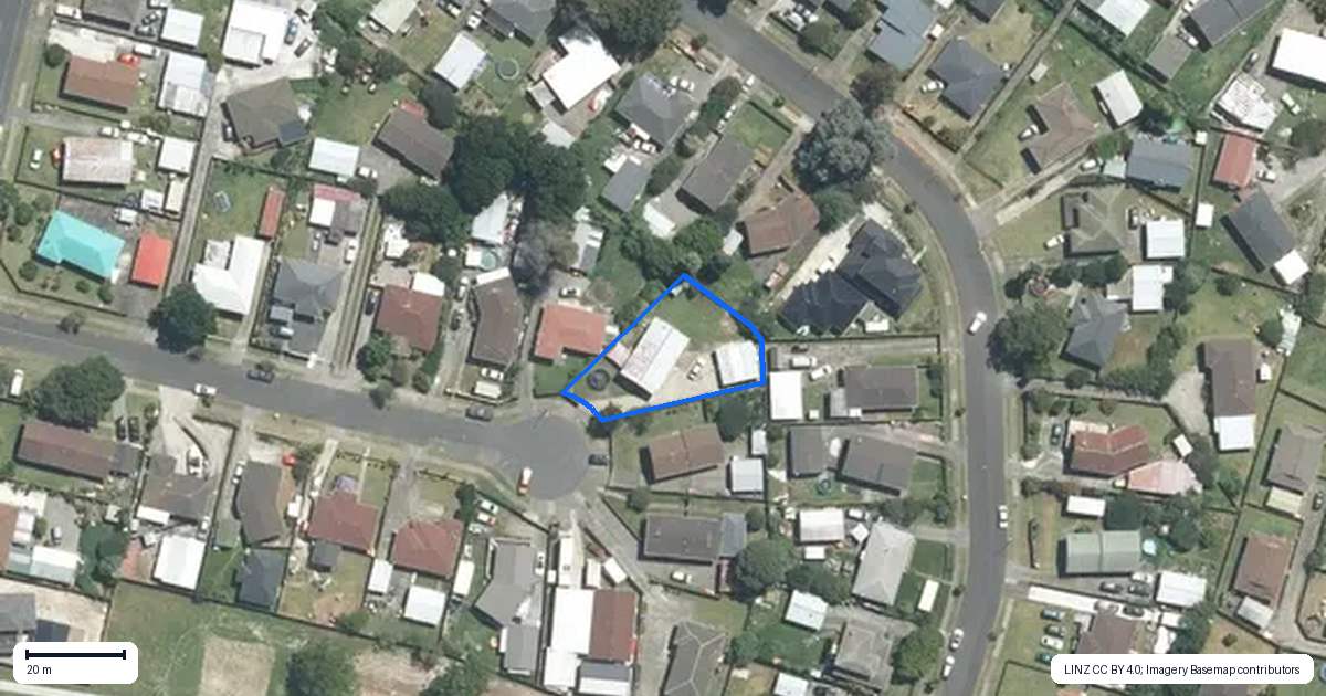 Property context map for 18 Bahama Place, Clover Park, Auckland