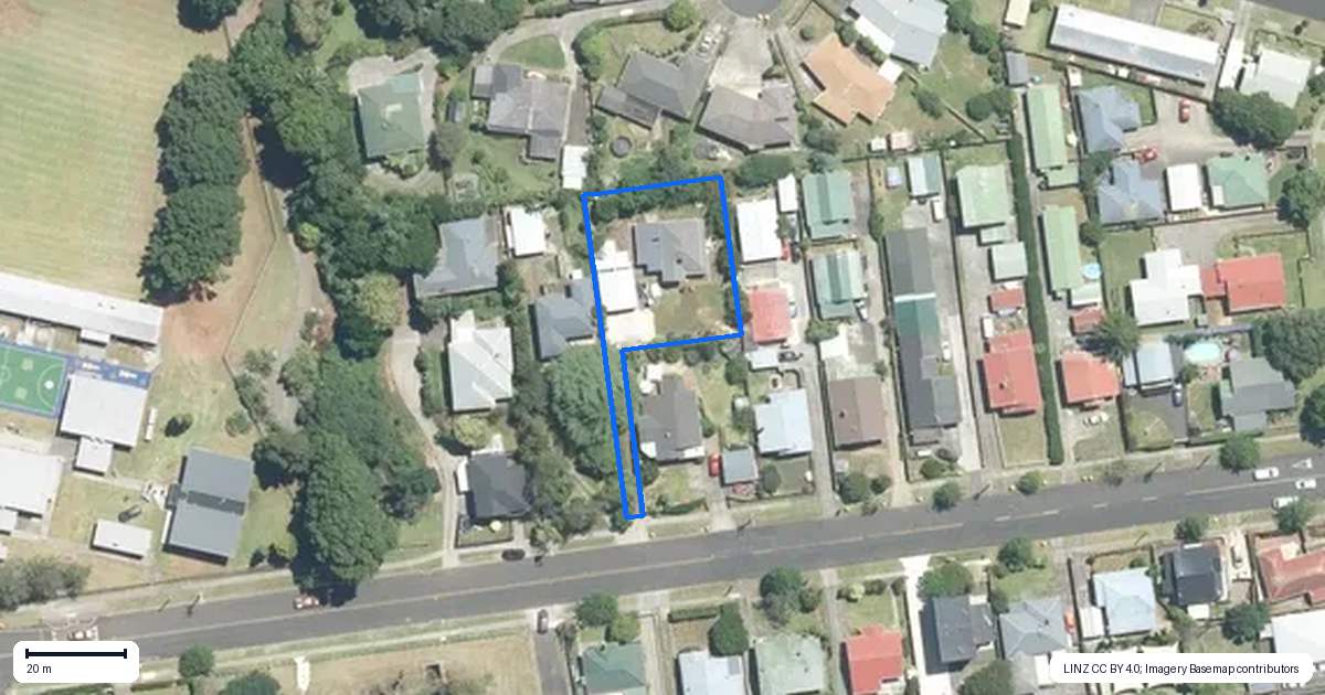 Property context map for 21 Princes Street, Pukekohe