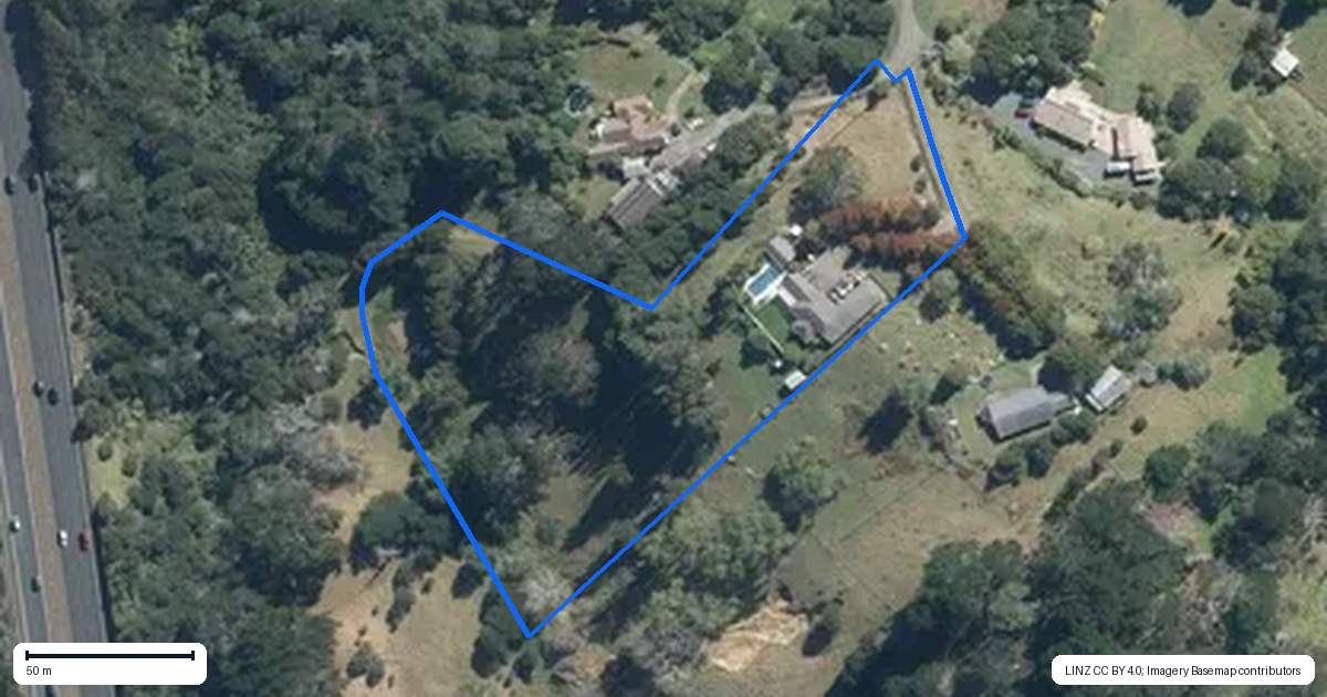 Property context map for 1170 East Coast Road, Redvale, Auckland