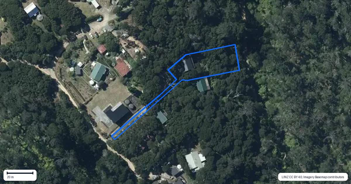 Property context map for 48 Schoolhouse Bay Road, Kawau Island