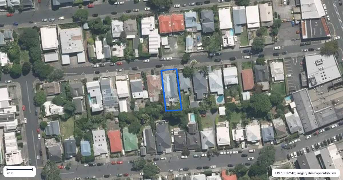 Property context map for 20 Douglas Street, Ponsonby, Auckland