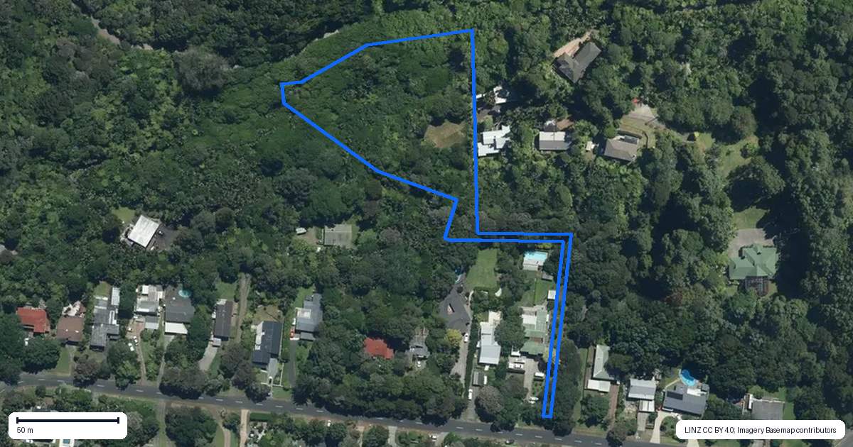 Property context map for 9C Waima Crescent, Titirangi, Auckland