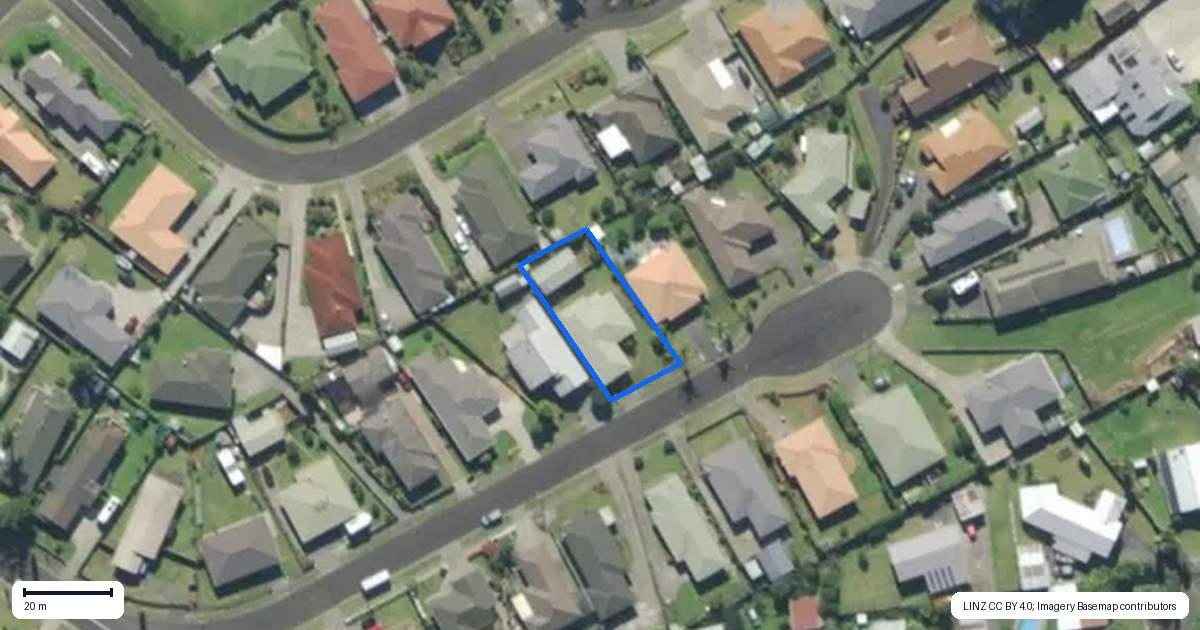 Property context map for 13 Elm Place, Tikipunga, Whangarei