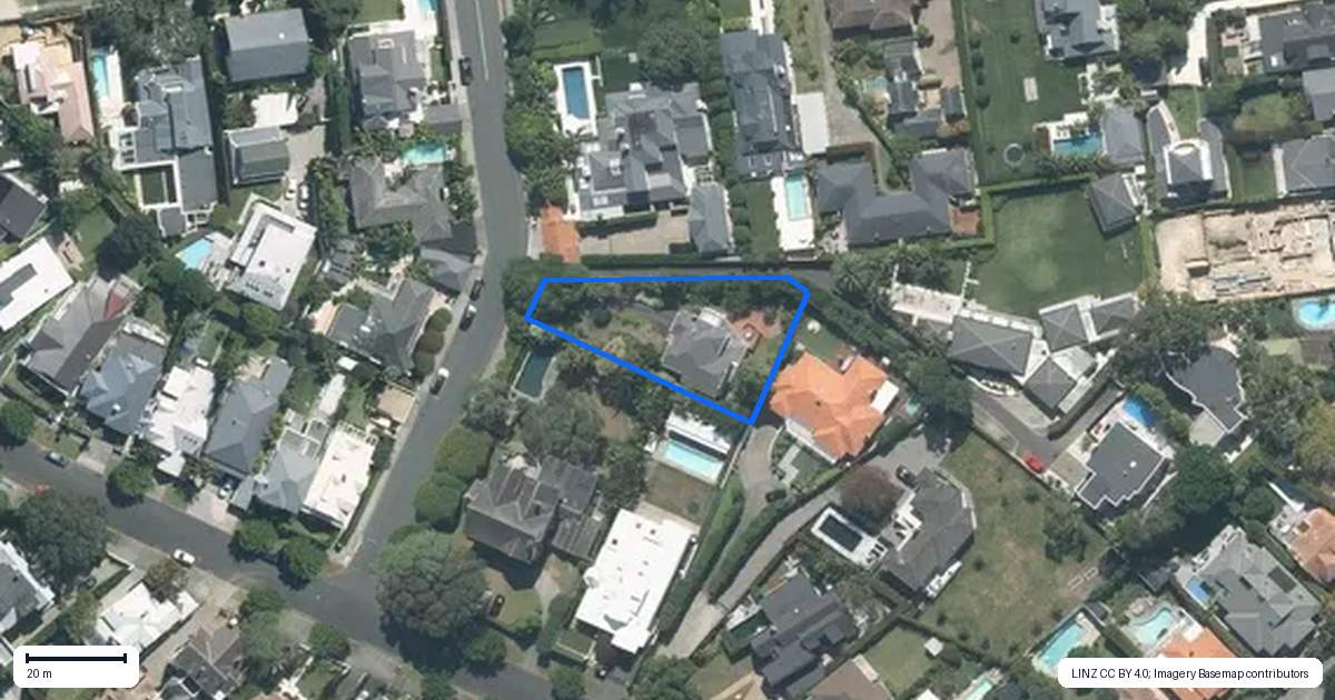 Property context map for 1 Wolseley Avenue, Herne Bay, Auckland