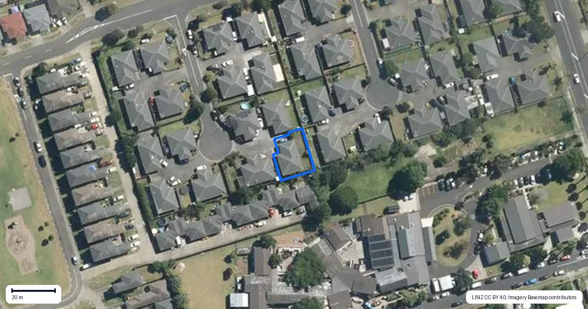 Property context map for 14 Morewood Lane, Favona, Auckland