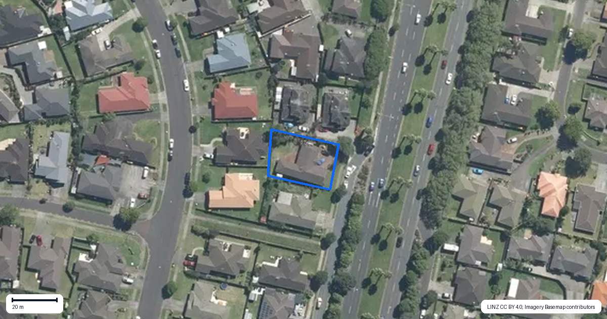 Property context map for 20 Gransna Lane, East Tamaki, Auckland