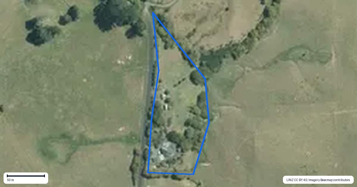 Property context map for 2032 Ponga Road, Hunua