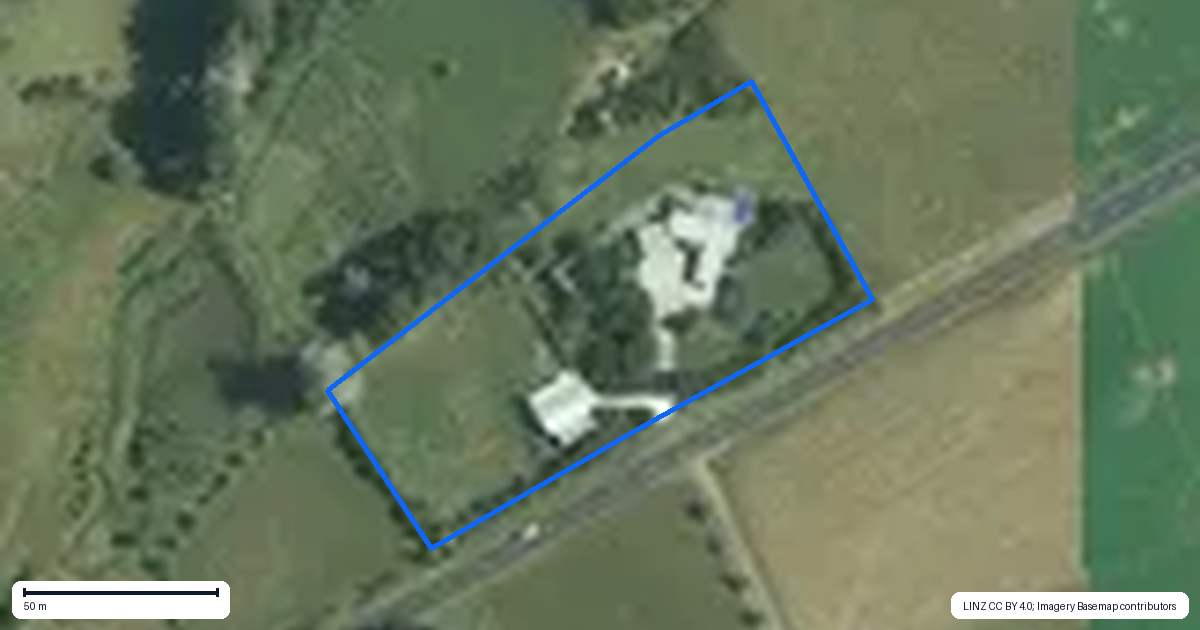 Property context map for 1404 Miranda Road, Pukorokoro / Miranda, Kaiaua