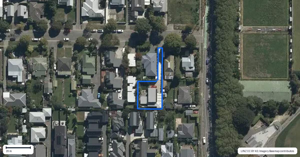 Property context map for 56 Oxley Avenue, St Albans, Christchurch