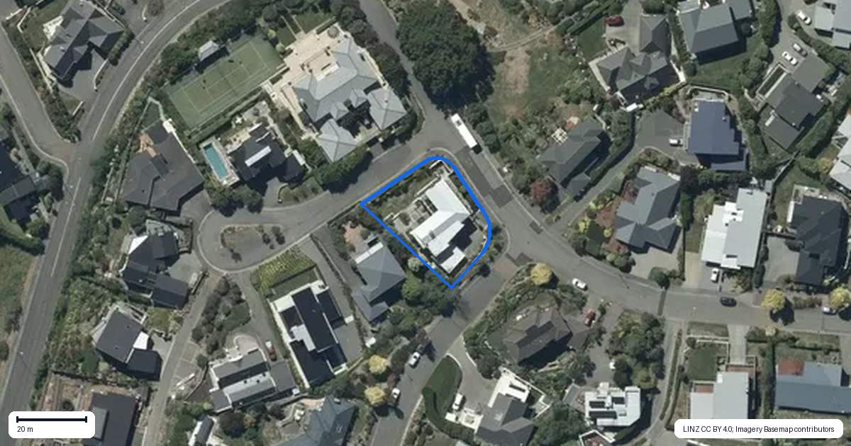 Property context map for 1 Millway Place, Huntsbury, Christchurch
