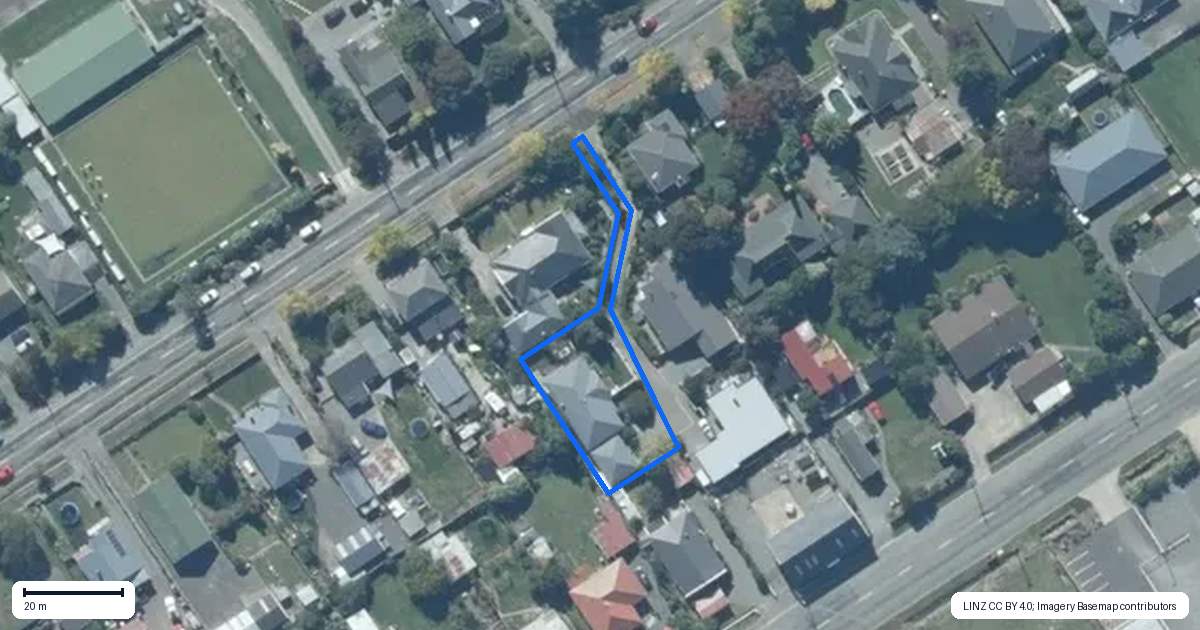 Property context map for 40C High Street, Leeston