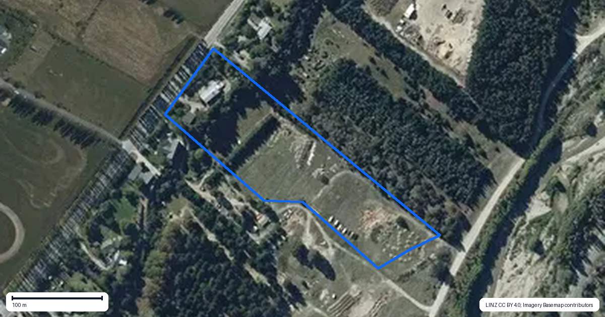 Property context map for 289 Riverbank Road, Wanaka