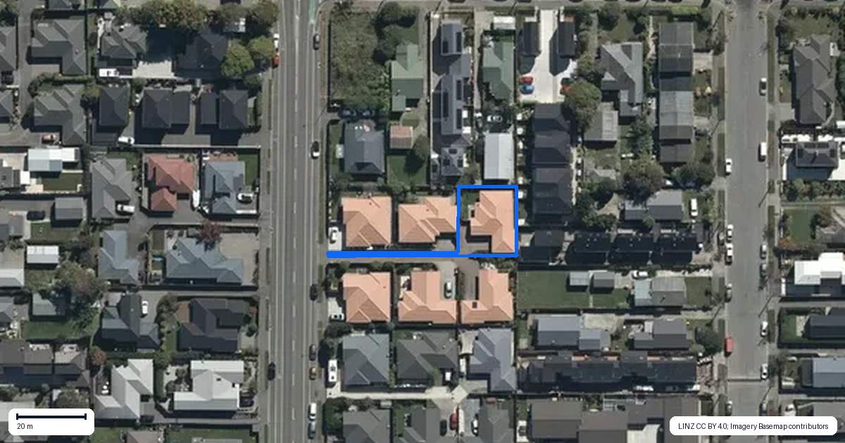 Property context map for 604 Madras Street, St Albans, Christchurch