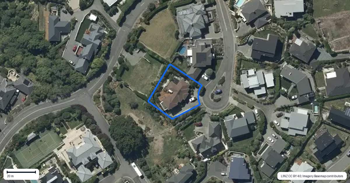 Property context map for 6 Stonewall Place, Huntsbury, Christchurch